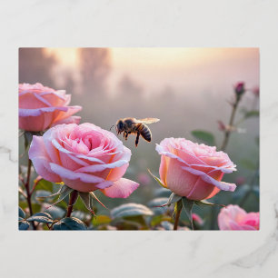 Carte Postale De Vacances En Aluminium Nature des abeilles Faune colorée Serene Tranquil