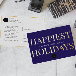 Carte Postale De Vacances En Aluminium NAVY Entreprise LOGO Fêtes de fin d'année sans pho