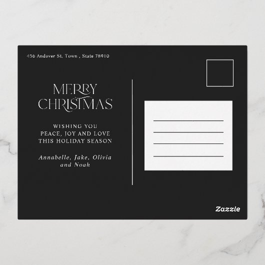 Carte Postale De Vacances En Aluminium Noël 1 photo botanique élégant (Verso)