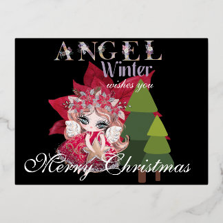 Carte Postale De Vacances En Aluminium Noël Angel hiver Joyeux Noël