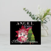 Carte Postale De Vacances En Aluminium Noël Angel hiver Joyeux Noël (Debout devant)