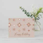 Carte Postale De Vacances En Aluminium Noël Anniversaire Snowflakes Blush (Debout devant)