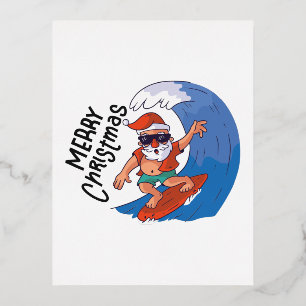 Carte Postale De Vacances En Aluminium Noël en juillet Card Classic Round Sticker Napki