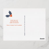 Carte Postale De Vacances En Aluminium Noël Gold Red (Verso)