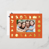 Carte Postale De Vacances En Aluminium Noël Gold Red (Recto/Verso)