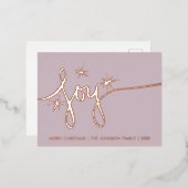 Carte Postale De Vacances En Aluminium Noël Joy Blush main Lettré (Recto/Verso)