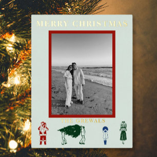Carte Postale De Vacances En Aluminium Noël simple