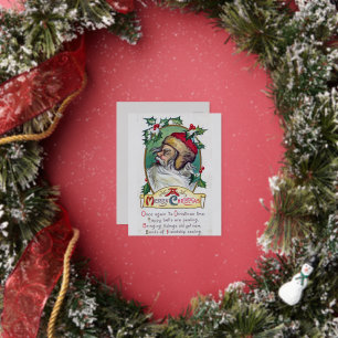 Carte Postale De Vacances En Aluminium Noël vintage Gnome