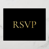 Carte Postale De Vacances En Aluminium Noir Contemporary Luxe Wedding RSVP (Recto)