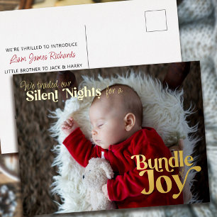 Carte Postale De Vacances En Aluminium Nuits Silencieuses Paquet de Joie Premier Noël de