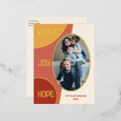 Carte Postale De Vacances En Aluminium Or Joyeuses Fêtes classique (Recto/Verso)