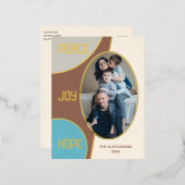 Carte Postale De Vacances En Aluminium Or Joyeuses Fêtes classique (Recto/Verso)