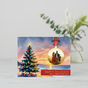 Carte Postale De Vacances En Aluminium Ornement de Noël personnalisé moderne aquarelle pl
