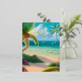 Carte Postale De Vacances En Aluminium Palmiers Tropical (Debout devant)