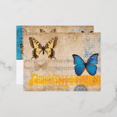 Carte Postale De Vacances En Aluminium Papillon (Recto/Verso)