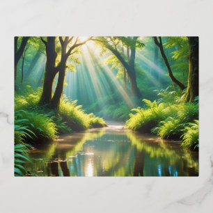 Carte Postale De Vacances En Aluminium Paysage pittoresque Rivière panoramique Nature Cal