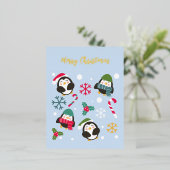 Carte Postale De Vacances En Aluminium Penguin de Christmas (Debout devant)
