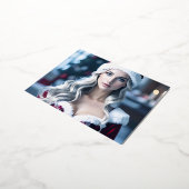 Carte Postale De Vacances En Aluminium Père Noël Girl (Rotation)