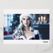 Carte Postale De Vacances En Aluminium Père Noël Girl (Verso)