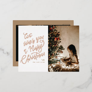 Carte Postale De Vacances En Aluminium Photo avec lettrage Joyeux Noël