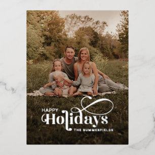 Carte Postale De Vacances En Aluminium Photo de famille classique Noël