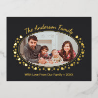 Photo de famille ovale élégant avec cœur et flocon