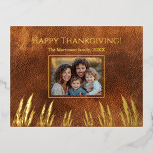 Carte Postale De Vacances En Aluminium Photo de la famille bon thanksgiving