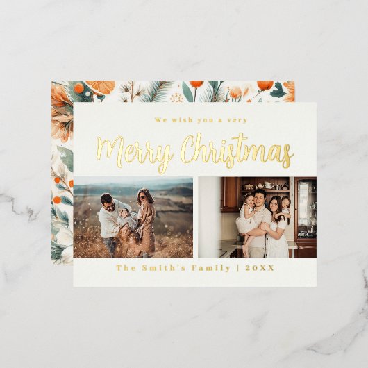 Carte Postale De Vacances En Aluminium Photo de Noël (Recto/Verso)