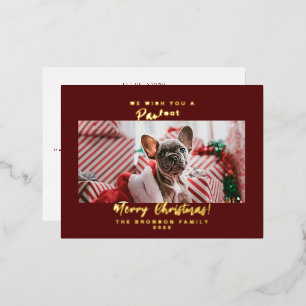 Carte Postale De Vacances En Aluminium Photo de Noël de votre animal de compagnie Joyeux