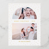 Carte Postale De Vacances En Aluminium Photo de Noël sous globe neigeux (Recto)