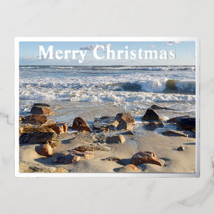 Carte Postale De Vacances En Aluminium Photo des vagues de l'océan Atlantique