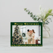 Carte Postale De Vacances En Aluminium Photo famille verte Noël (Debout devant)