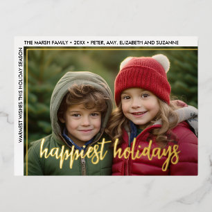 Carte Postale De Vacances En Aluminium Photo horizontale Énorme Script Happy