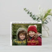Carte Postale De Vacances En Aluminium Photo horizontale Énorme Script Happy (Debout devant)