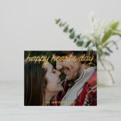 Carte Postale De Vacances En Aluminium Photo moderne Joyeux script de jour du coeur (Debout devant)