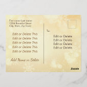 Carte Postale De Vacances En Aluminium Photo moderne Noël élégant script étoiles vert (Verso)