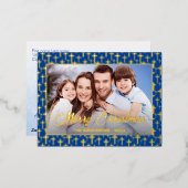 Carte Postale De Vacances En Aluminium Photo moderne Noël Jésus Croix bleu (Recto/Verso)