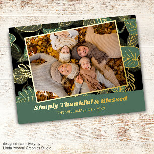 Carte Postale De Vacances En Aluminium Photo personnalisée Feuilles d'automne Motif