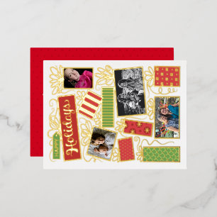Carte Postale De Vacances En Aluminium Photo personnalisée Noël présente une vraie huile