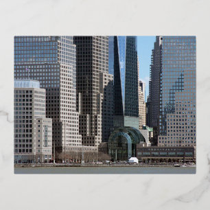Carte Postale De Vacances En Aluminium Quartier financier de Manhattan