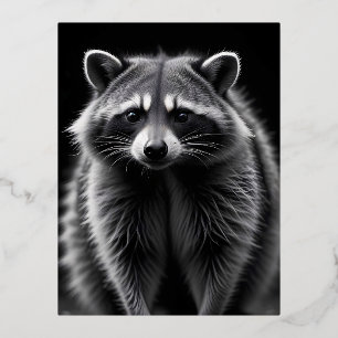 Carte Postale De Vacances En Aluminium Raccoon Wildlife Majestic Nature Vie Art Poster