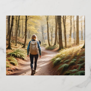 Carte Postale De Vacances En Aluminium Randonnée Extérieur Evasion Découverte Forêt Natur