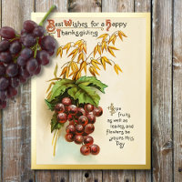 Récolte vintage de raisin Thanksgiving
