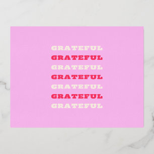 Carte Postale De Vacances En Aluminium Reconnaissant, Merci, Citation de Gratitude, Rose,