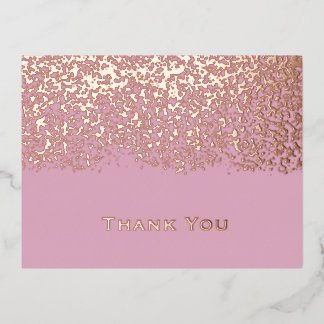 Carte Postale De Vacances En Aluminium Remerciement de mariage Blush Rose Gold Foil