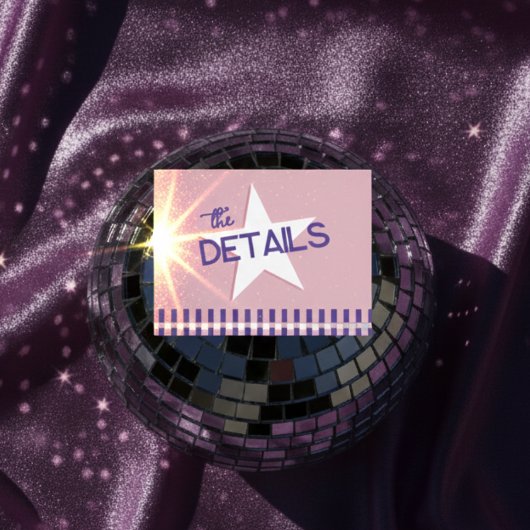 Carte Postale De Vacances En Aluminium Retro Pink & Silver Disco Wedding Detail Foil Card