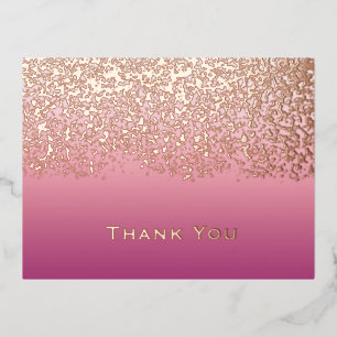 Carte Postale De Vacances En Aluminium Rose Gold Foil Mariage Remerciement 