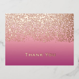 Carte Postale De Vacances En Aluminium Rose Gold Foil Mariage Remerciement