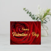 Carte Postale De Vacances En Aluminium Rose rouge, Valentine (Debout devant)