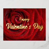 Carte Postale De Vacances En Aluminium Rose rouge, Valentine (Recto)